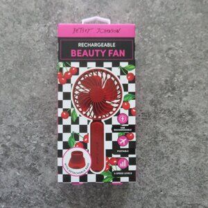 (#109) Betsey Johnson Red Rechargeable 3 Speed Portable Travel Beauty Fan